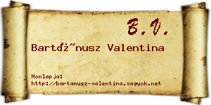 Bartánusz Valentina névjegykártya